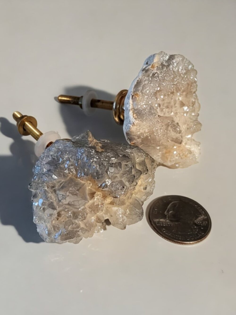 Natural Crystal Cluster Drawer Knobs / Cabinet Pulls – Set of 2 - Picture 3 of 3